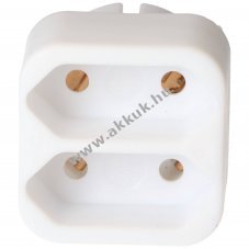 Multistekker 2x Euro feh�r 2-csatlakoz�s aljzatadapter