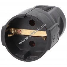 Schuko v�d��rintkez�s kupplung fekete csavaros VDE-jel