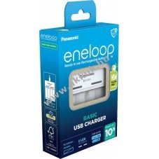 Eneloop univerz�lis akkut�lt� Basic USB 4x AA/AAA NiMH USB-C k�bellel, akkuk n�lk�l