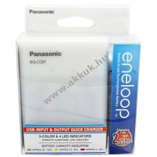 Panasonic eneloop BQ-CC87 USB Smart t�lt� 4x eneloop AA Mignon ceruza akkumul�torral