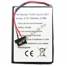 Helyettes�t� akku Becker Traffic Assist Z201 3,7V 720mAh Li-Ion