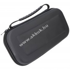 Hordt�ska Nintendo Switch Lite fekete p�rn�zott t�rol�t�ska h�l�s rekesszel