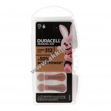 Duracell DA312 hall�k�sz�l�k elem 1,4V 160mAh 6db/csomag Zn/Luft