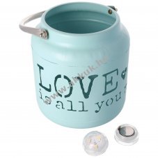 Eazyuse LED l�mp�s t�rkiz Love is all you need kerek m�csestart� 3 LED 2xCR2032
