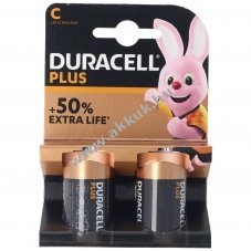 Duracell Plus C (b�bi m�ret) alk�li elem 2db/csomag