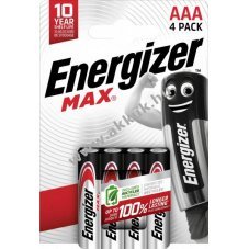 Energizer LR03 AAA 1.5V 4db/csomag hagyom�nyos elem alk�li