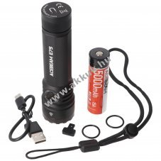AceBeam E75 Quad Core LED zsebl�mpa 3000 lumen fekete