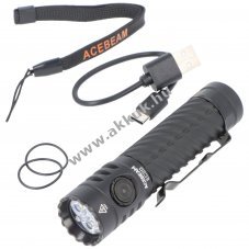 AceBeam EC20 LED zsebl�mpa 2800 lumen 6.500K fekete