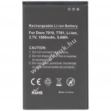 Helyettest akku Doro 7010 3,7V 1500mAh Li-ion
