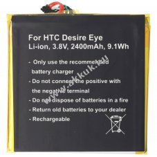 Helyettes�t� akku HTC Desire Eye mobiltelefon 3,8V 2400mAh 9,1Wh be�p�tett Li-Ion