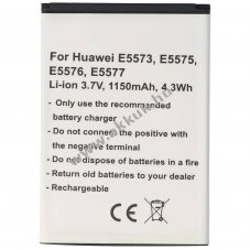 Helyettest akku Huawei E5573 E5575 E5576 E5577 Li-Ion 3,7V 1150mAh 4,3Wh - 1ICP4/45/62