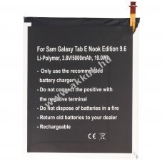 Helyettes�t� akku Samsung Galaxy Tab E Nook Edition 9.6 3,8V 5000mAh Li-Polymer