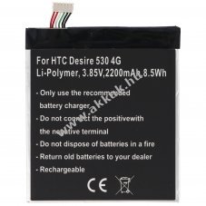Helyettes�t� akku HTC Desire 530 4G mobiltelefon 3,85V 2200mAh 8,5Wh Li-Polymer
