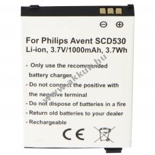 Helyettes�t� akku Philips Avent SCD530 3,7V 1000mAh Li-Ion