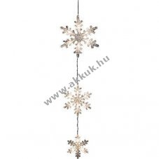 Konstsmide LED f�nyf�gg�ny 3 akril h�pehely 6132-103 melegfeh�r 15LED elemes IP44 70cm