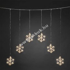 Konstsmide LED f�nyf�gg�ny h�pelyhekkel 48 LED melegfeh�r 24V IP44 6 akril h�pehely O15cm 4044-103