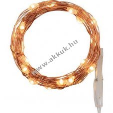 EGB LED mikro f�nyf�z�r 20 LED r�zsz�n� 1,9m 2xCR2032 tartoz�kkal 45330 melegfeh�r