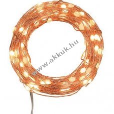 Lotti LED mikro f�nyf�z�r 200LED melegfeh�r 20m t�pegys�ggel 6V IP44 46788