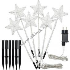 Lotti LED f�m csillag 6db/csomag 77294 feh�r 6x6LED id�z�t� IP44