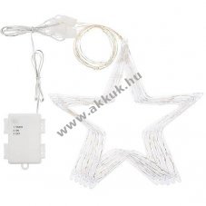Lotti LED f�gg�ny 8 csillaggal 176LED melegfeh�r timer IP44 1,75m vil�g�t� hossz 6,75m 76426