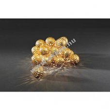Konstsmide LED dekor�ci�s f�nyf�z�r arany f�m g�mb�k O4cm 3m 24LED 24V 3156-803