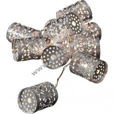 Konstsmide LED dekorf�nyf�z�r 10 LED melegfeh�r ez�st f�mhenger 0,9m elemes 3xAA Mignon ceruza