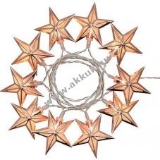 Lotti LED dekor csillag f�nyf�z�r 42438 10 LED melegfeh�r 1,35m elemes 3x AA Mignon ceruza