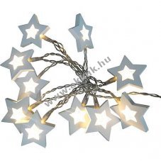 EGB LED d�szl�nc fa csillagok O5cm 10 LED melegfeh�r 1,4m id�z�t� elemmel m�k�d�