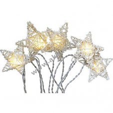 EGB LED dekor�ci�s f�nyf�z�r csillagok melegfeh�r 10LED id�z�t�vel