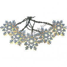 EGB LED h�pehely dekor�ci�s f�nyf�z�r 10LED melegfeh�r id�z�t� 1,4m elemek n�lk�l