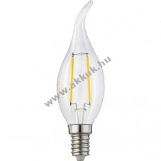 Hellum Filament-LED gyertya 16V 0,3W E14 250lm melegfeh�r Ra>80 nem dimmelhet� tiszta �veg