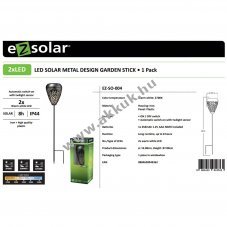 LED napelemes kerti l�mpa f�m kivitel AAA 1,2V