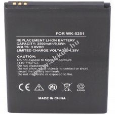 Helyettes�t� akku Wiko Pulp FAB 3G Pulp FAB 4G 5251 3,8V 2500mAh mobiltelefon Li-Ion