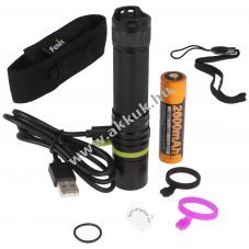 Fenix UC30 2021 zsebl�mpa 18650 akku 2600mAh USB-t�lt�s Cree XP-L HI V3 Li-Ion