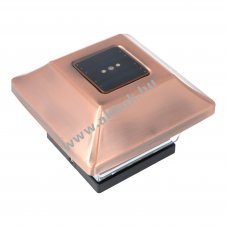 Solar LED l�mpa ker�t�soszlopra kupfer sz�nben 2 adapterrel