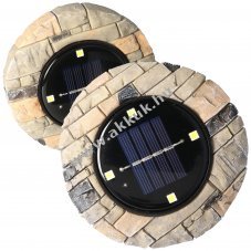 2db LED napelemes talajl�mpa Polyresin IP44 1,2V 200mAh NiMH AAA