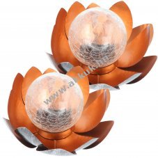 Solar LED Lotusbl�te 2db/csomag melegfeh�r LED vil�g�t�s