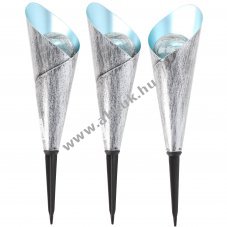 3db LED kerti l�mpa GL1030EZ megrepedt �veg vintage f�m optika 8cm 31cm melegfeh�r LED NiMH