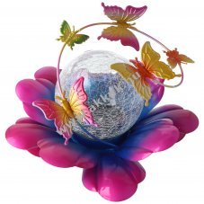 LED napelemes vir�g l�mpa Butterfly lila akkumul�torral �s napelemmel