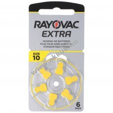 Rayovac PR70 H10MF Nr.10 1,45V 105mAh 6db/csomag hall�k�sz�l�k elem cink-leveg�