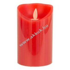 Ampercell LED gyertya val�di viaszh�jjal 12,5cm piros pisl�kol� f�ny