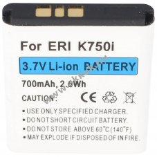 Helyettes�t� akku Sony Ericsson BST-37 3,7V 700mAh l�tium ion