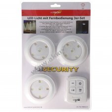 Heitech LED l�mpa 3db/csomag t�vir�ny�t�val 11x AAA LR03 elemmel �rint�vez�rl�s