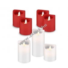 LED val�di viasz gyertya szett 4db piros + 3db feh�r