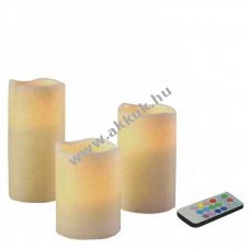 LED gyertyaszett sz�nv�lt�s t�vir�ny�t�s 3db/csomag 10cm/12,5cm/15cm CR2025+9xAA elemekkel