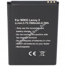 Helyettes�t� akku mobiltelefon Wiko Lenny 2 5030 3,7V 1800mAh 6,7Wh Li-Ion