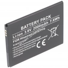 Helyettest akku Hisense U972 Pro 3,8V 2000mAh Li-Ion