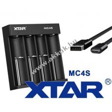 Xtar MC4S gyors t�lt� 1-4 akku USB-C 5V 2,1A Li-ion �s NiMH