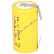 Helyettes�t� akku Sanyo KR-5000DEL Cadnica D (g�li�t) 1.2V 5000mAh forrf�l U-forma ipari NiMH