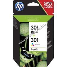 Eredeti HP nyomtat� tinta kombipack N9J72AE fekete NR.301/CH561EE �s sz�nes NR.301/CH562EE